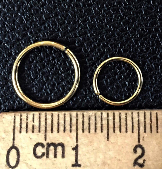 Nose Piercing in surgical steel Gold Ring