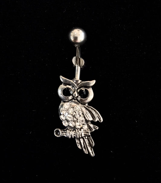 Surgical steel owl piercing