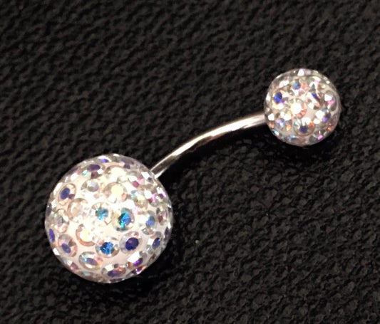 Surgical steel navel piercing with Swarovski